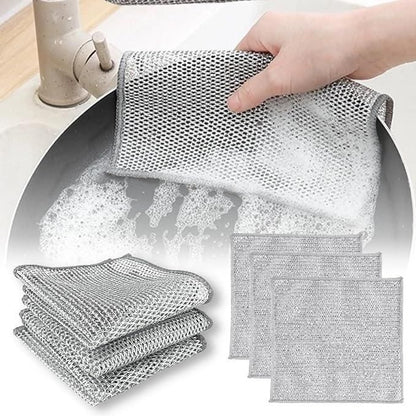 Multipurpose Wire Dishwashing Rags for Wet and Dry (5 Pcs)