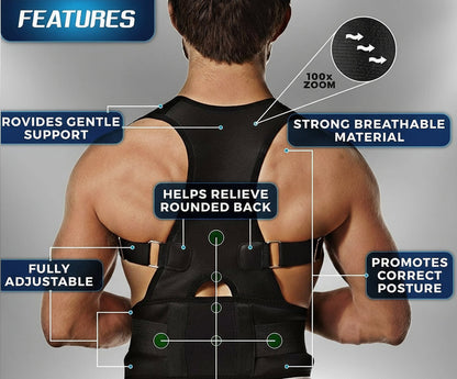 Adjustable Back Posture Corrector/ Slouching Relieve Pain Belt Women Men