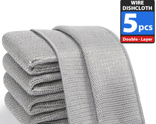 Multipurpose Wire Dishwashing Rags for Wet and Dry (5 Pcs)